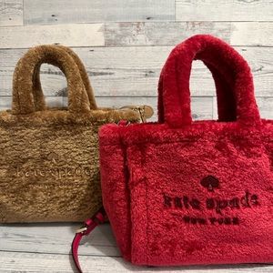 Kate Spade Faux Shearling Crossbody Tote Bag
